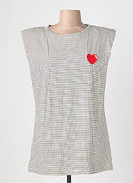 T-shirt stretch manches courtes beige OPULLENCE femme