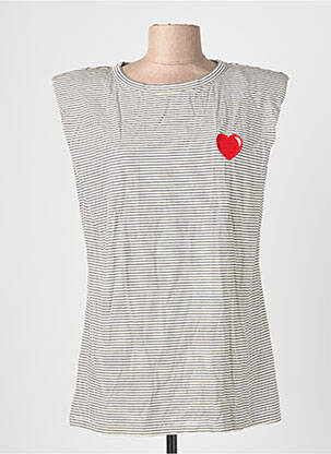 T-shirt stretch manches courtes beige OPULLENCE femme
