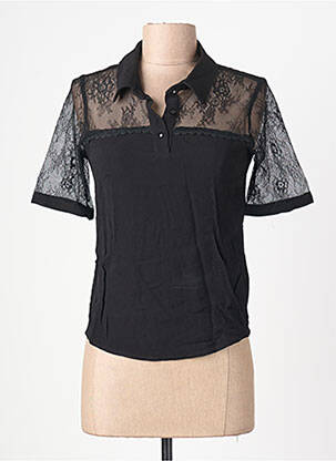 Top tissage crêpe manches courtes noir SCHOOL RAG femme