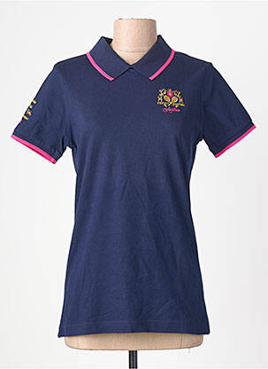 Polo broderie manches courtes bleu ARISTOW femme