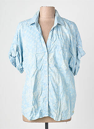 Chemisier coupe droite manches courtes bleu RIVER WOODS femme