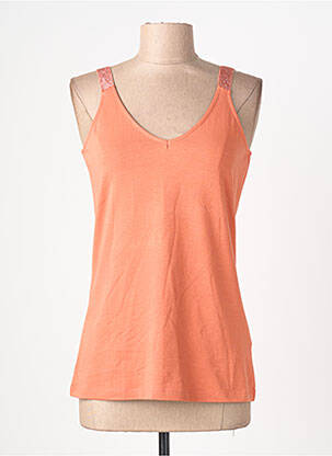 Top tissage jersey sans manche orange SUMMUM femme