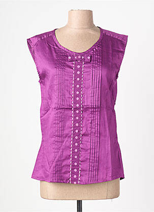 Top stretch sans manche violet ROSALITA MC GEE femme