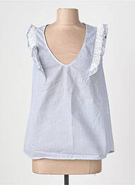 Blouse col v sans manche gris JANE WOOD femme
