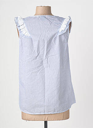 Blouse tissage popeline sans manche gris JANE WOOD femme