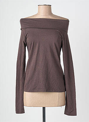 Top stretch manches longues marron ANNE ELISABETH femme