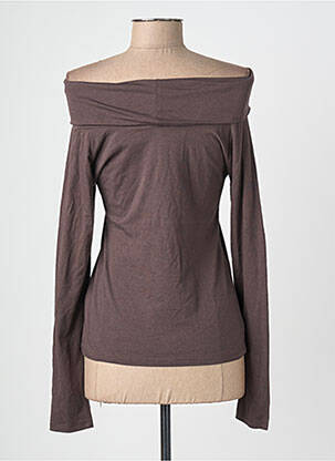 Top stretch manches longues marron ANNE ELISABETH femme