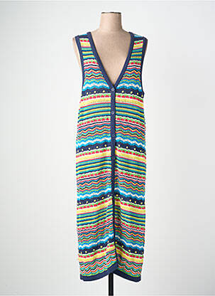 Gilet sans manche coupe cintrée bleu MARINA V femme