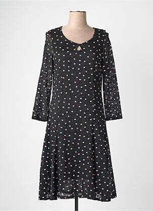 Robe mi-longue manches longues manches longues noir FIFILLES femme