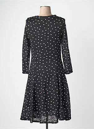Robe mi-longue manches longues manches longues noir FIFILLES femme
