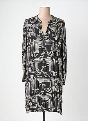 Robe mi-longue manches longues manches longues noir LA FEE MARABOUTEE femme