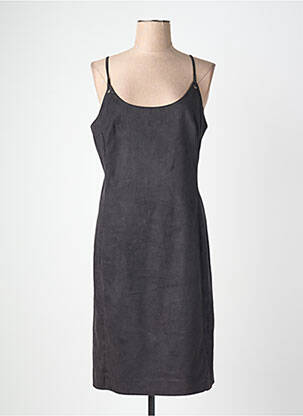 Robe mi-longue fermeture zippée au dos fines bretelles noir ET VOUS femme