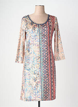 Robe courte manches 3/4 manches 3/4 beige LOLESFILLES femme