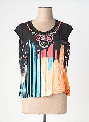 Top stretch manches courtes noir FILIPINE LAHOYA femme