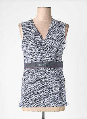 Top stretch sans manche bleu LO! LES FILLES femme
