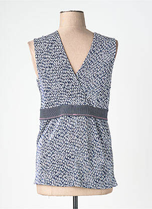 Top stretch sans manche bleu LO! LES FILLES femme