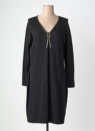 Robe mi-longue manches longues manches longues noir LEO & UGO femme