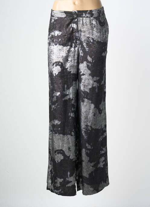 Pantalon droit tissage crêpe taille normale argent AN' GE femme
