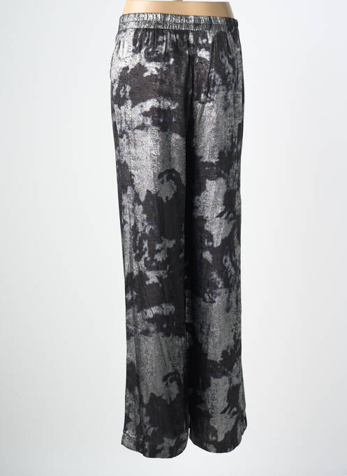 Pantalon droit tissage crêpe taille normale argent AN' GE femme