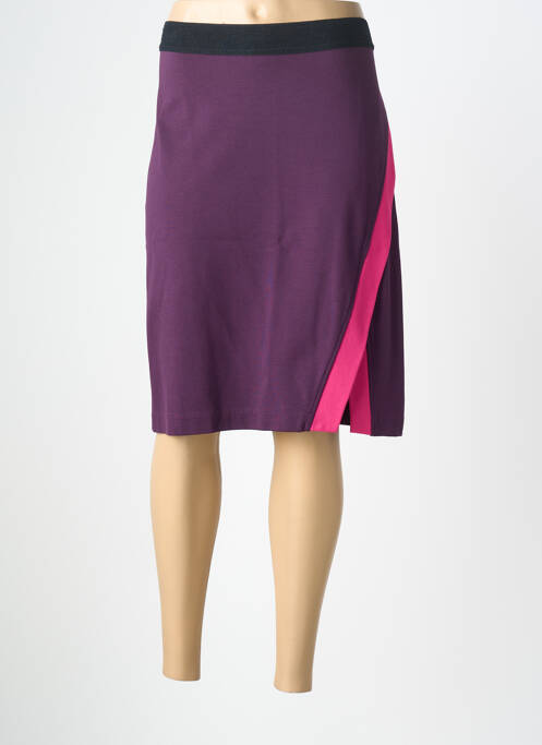 Jupe mi-longue stretch violet FILIPINE LAHOYA femme