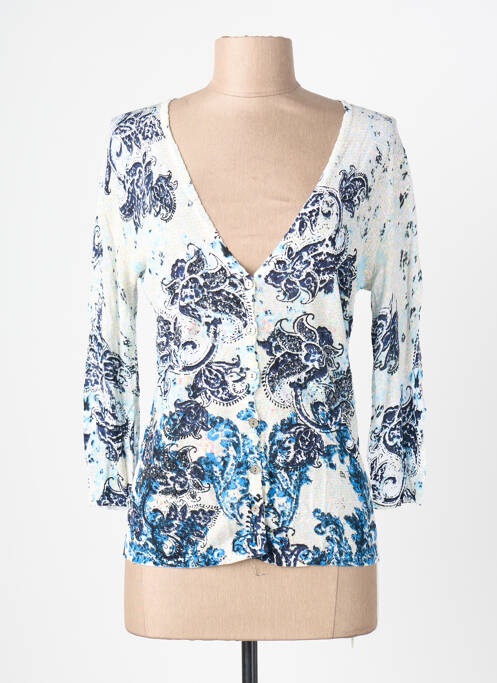 Gilet manches longues manches 3/4 bleu LEO & UGO femme