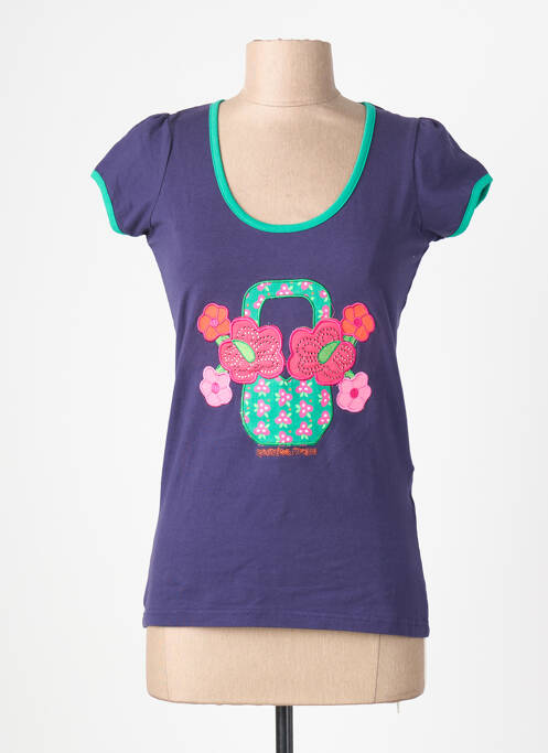 T-shirt sérigraphie avec strass manches courtes violet ROSALITA MC GEE femme