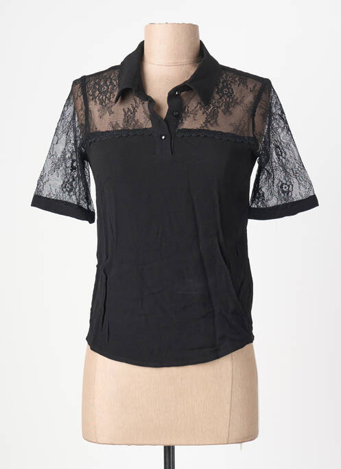Top stretch manches courtes noir SCHOOL RAG femme