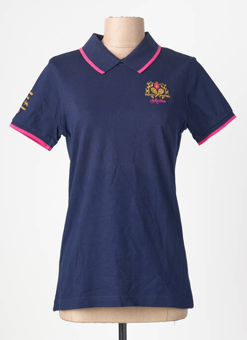 Polo broderie manches courtes bleu ARISTOW femme