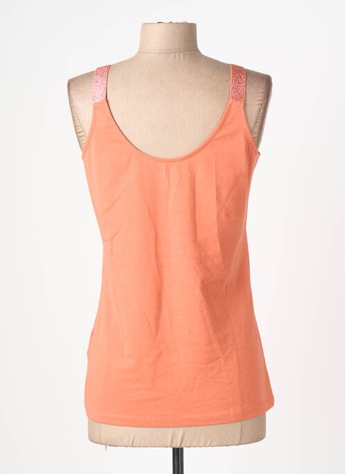 Top tissage jersey sans manche orange SUMMUM femme