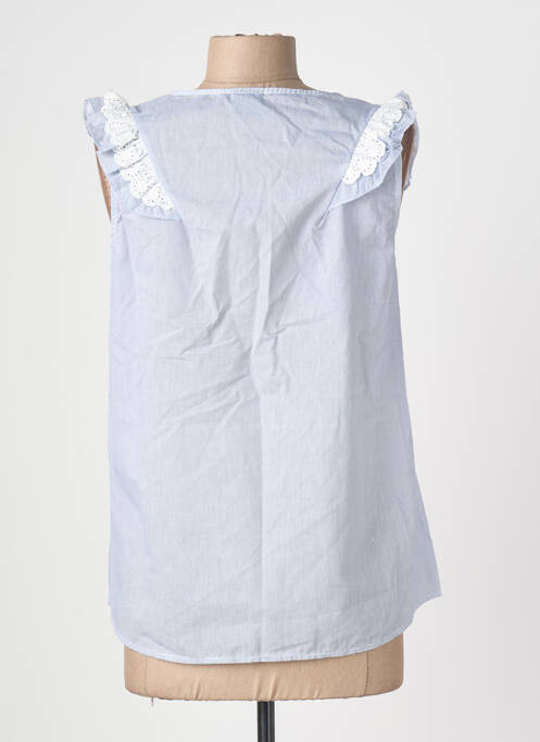 Blouse tissage popeline sans manche gris JANE WOOD femme