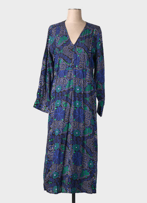 Robe longue manches longues manches longues bleu AN' GE femme