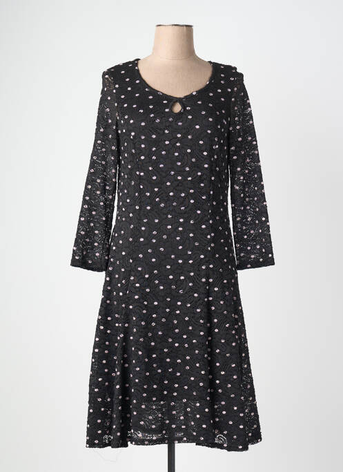 Robe mi-longue manches longues manches longues noir FIFILLES femme