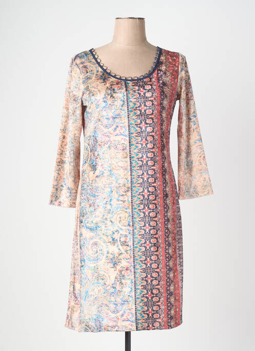 Robe courte manches 3/4 manches 3/4 beige LOLESFILLES femme