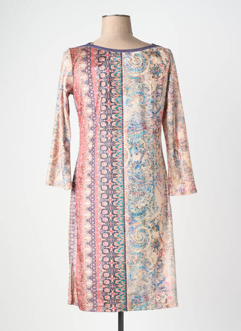 Robe courte manches 3/4 manches 3/4 beige LOLESFILLES femme