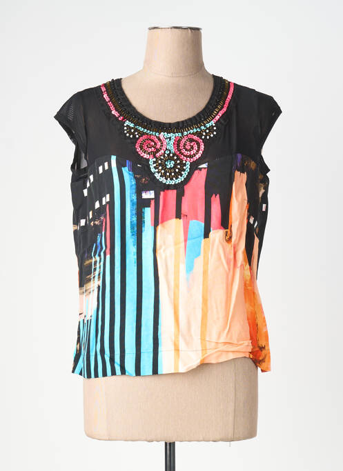 Top stretch manches courtes noir FILIPINE LAHOYA femme
