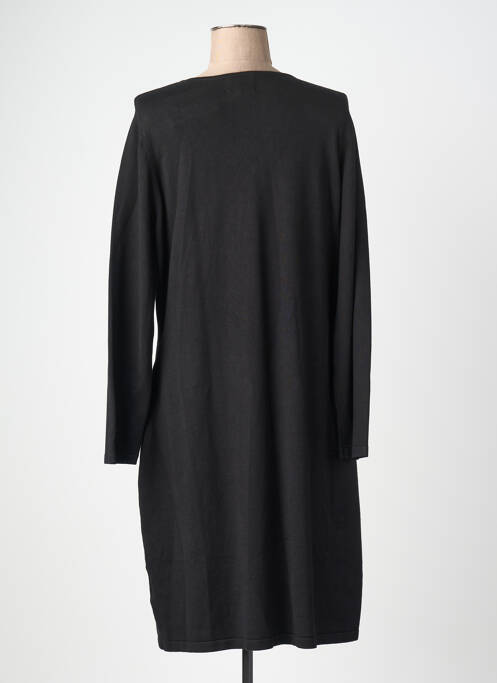 Robe mi-longue manches longues manches longues noir LEO & UGO femme
