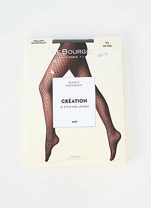 Collants tissage transparent gris LE BOURGET femme