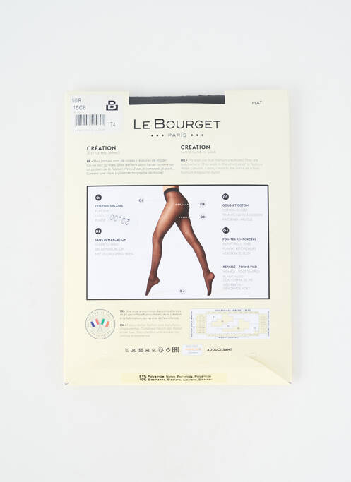 Collants stretch noir LE BOURGET femme