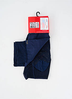 Collants imprimé pois bleu BERTHE AUX GRANDS PIEDS femme