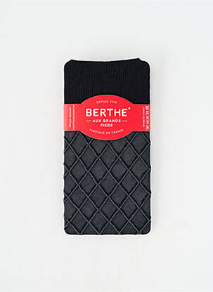 Chaussettes tissage résille noir BERTHE AUX GRANDS PIEDS femme