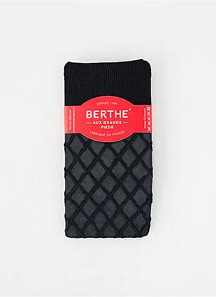 Chaussettes tissage résille noir BERTHE AUX GRANDS PIEDS femme