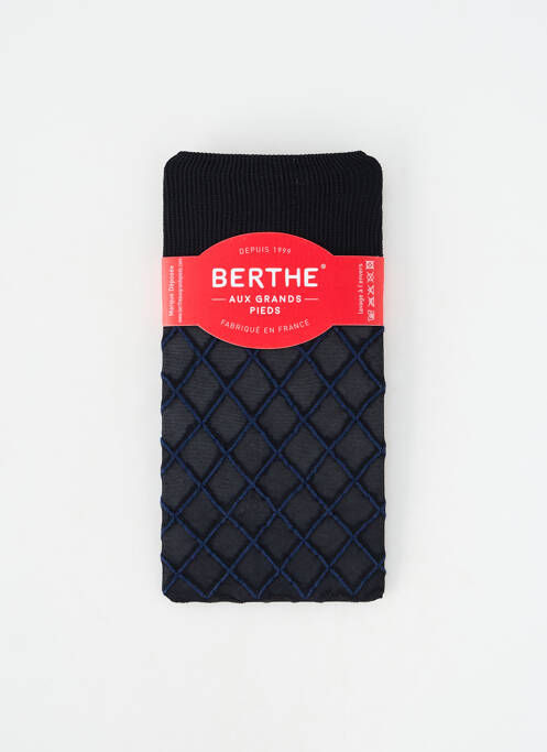 Chaussettes finition bords-côtes noir BERTHE AUX GRANDS PIEDS femme