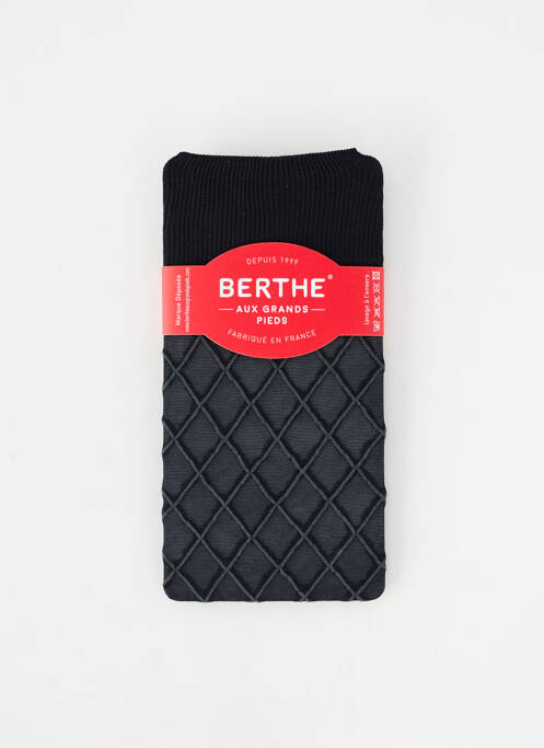 Chaussettes finition bords-côtes noir BERTHE AUX GRANDS PIEDS femme
