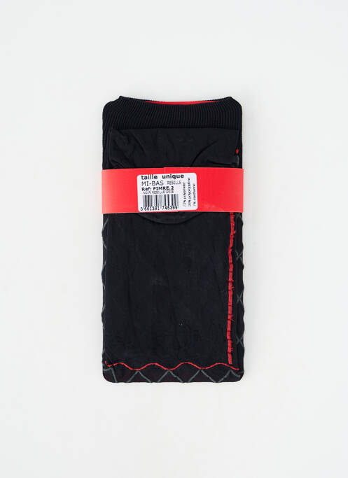 Chaussettes finition bords-côtes noir BERTHE AUX GRANDS PIEDS femme