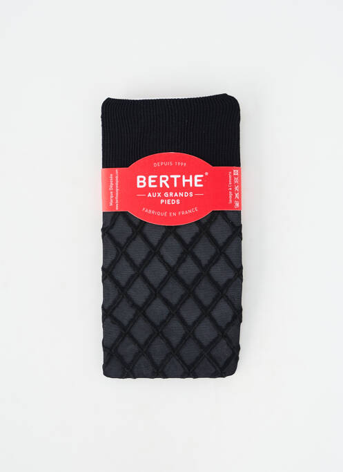 Chaussettes finition bords-côtes noir BERTHE AUX GRANDS PIEDS femme