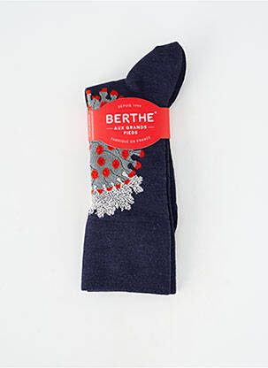 Chaussettes stretch bleu BERTHE AUX GRANDS PIEDS femme