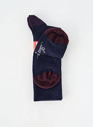 Chaussettes imprimé fantaisie bleu BERTHE AUX GRANDS PIEDS femme