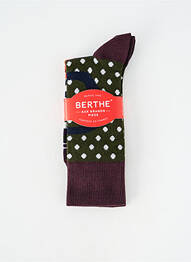 Chaussettes coutures renforcées vert BERTHE AUX GRANDS PIEDS femme