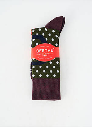 Chaussettes coutures renforcées vert BERTHE AUX GRANDS PIEDS femme
