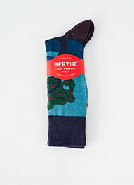 Chaussettes coutures renforcées bleu BERTHE AUX GRANDS PIEDS femme